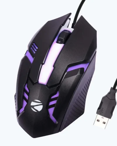 ZEBRONICS ZEB-SCORPIO Wired Ambidextrous Optical Gaming Mouse (USB 2.0, USB 3.0, Black)