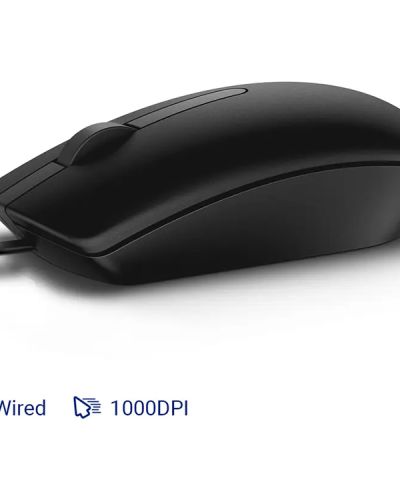 DELL MS 116-BK Wired Optical Mouse (USB, Black)