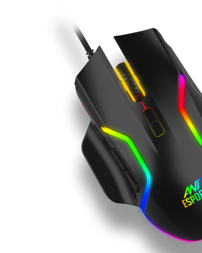 Ant Esports GM340 RGB Gaming Mouse || RGB Lighting || Ambidextrous Design || Adjustable DPI from 800 DPI to 12800 DPI