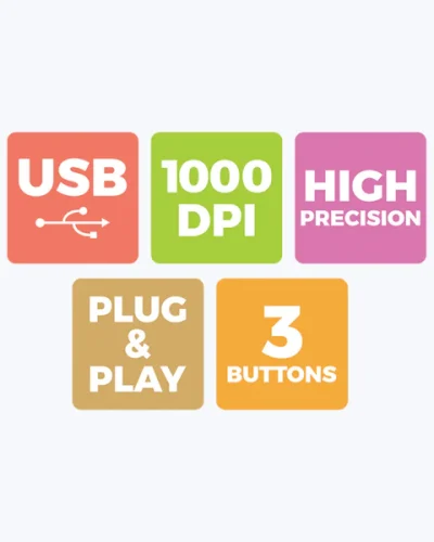 Zeb-Comfort USB optical mouse || 1000 DPI sensor || Plug and Play