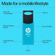 HP 712W 32GB USB3.2 32 GB / 64 GB Pen Drive (Blue)