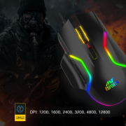 Ant Esports GM340 RGB Gaming Mouse || RGB Lighting || Ambidextrous Design || Adjustable DPI from 800 DPI to 12800 DPI