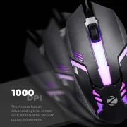 ZEBRONICS ZEB-SCORPIO Wired Ambidextrous Optical Gaming Mouse (USB 2.0, USB 3.0, Black)
