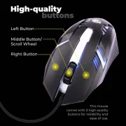 ZEBRONICS ZEB-SCORPIO Wired Ambidextrous Optical Gaming Mouse (USB 2.0, USB 3.0, Black)