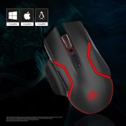 Ant Esports GM320 Pro Optical Wireless Gaming Mouse with RGB LED Backlit Lighting, 3200 DPI Optical Sensor, Type- C Charging Port - Black
