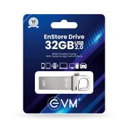EVM EnStore Metal USB 2.0 Flash Drive – High Read Speeds up to 15MB/s & Write Speeds up to 8MB/s – Durable Metal Casing – Ideal for Data Transfer & Storage