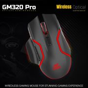 Ant Esports GM320 Pro Optical Wireless Gaming Mouse with RGB LED Backlit Lighting, 3200 DPI Optical Sensor, Type- C Charging Port - Black