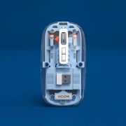 iVOOMi Opaque White Rechargeable Wireless Mouse, Dual Mode (2.4GHz+BT), Dual Bluetooth, Silent Operation, Transparent Body, RGB, Battery Indicator, Compatible with Win/Mac/Linux/Android