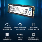 HP EX900 Plus 512GB NVMe SSD – GEN 3.0 X 4 PCIe 8Gb/s 3D NAND M.2 Cache Internal Solid State Drive Up to 2000 MB/s – 5 Year Warranty