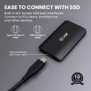 EVM EnSave External SSD 256GB/512GB/1TB – Smallest Portable SSD – 550 Mb/s Read & 500 Mb/s Write – USB 3.1 Gen 2 Type C