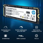 HP EX900 Plus 512GB NVMe SSD – GEN 3.0 X 4 PCIe 8Gb/s 3D NAND M.2 Cache Internal Solid State Drive Up to 2000 MB/s – 5 Year Warranty