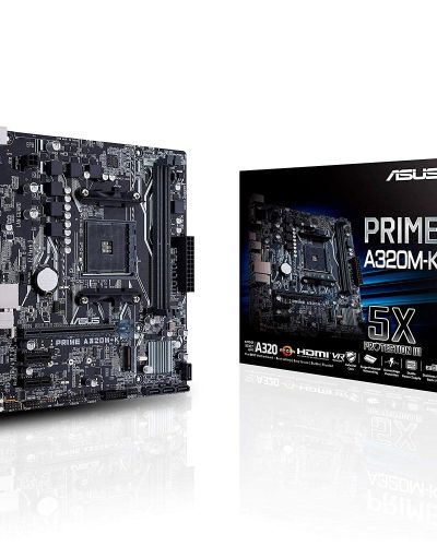 ASUS Prime A320M-K Am4 Uatx Motherboard with Led Lighting Ddr4 32Gb/S M.2 Hdmi Sata 6Gb/S USB 3.0