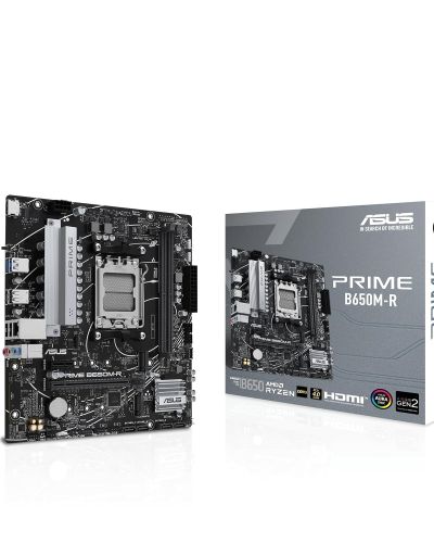 ASUS AMD B650 Prime B650M-R Micro-ATX Motherboard, DDR5, PCIe 4.0 Support, Realtek 2.5Gb Ethernet, HDMI, SATA 6 Gbps, Front USB 5Gbps Type-C