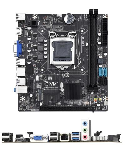 EVM Motherboard H81JEL DDR3 with NVME Slot-Socket 1150 for 4th Gen Intel Core i7/i5/i3, Supports DDR3 1066/1333 SDRAM, SATA 3Gb/s Ports, PCI Express x16 and x1 Slots (EVMH81JEL)