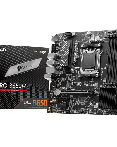MSI PRO B650M-P Motherboard, Micro-ATX – Supports AMD Ryzen 7000 Series Processors, AM5 – DDR5 Memory Boost 6000+MHz/OC, 1 x PCIe 4.0 x16, 2 x M.2 Gen4, 2.5G LAN