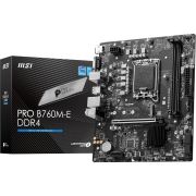 MSI PRO B760M-E DDR4 Motherboard, Micro-ATX – Supports Intel 14th, 13th & 12th Gen Core Processors, LGA 1700 – DDR4 Memory Boost 4800+MHzOC, PCIe 4.0 x16 Slot, M.2 Gen4 Slot
