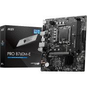 MSI PRO B760M-E Motherboard, Micro-ATX – Supports 14th/13th/12th Gen Intel Core Processors, LGA 1700 – DDR5 Memory Boost 5600MHz, PCIe 4.0 x16 Slot, M.2 Gen4 Slot