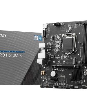 MSI PRO H510M-B Motherboard, Micro-ATX – Supports Intel Core 10th Gen Processors, LGA 1200-2 x DIMMs, 1 x PCIe 3.0 x16, USB 3.2 Gen1, 1G LAN, HDMI 1.4
