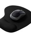 Sounce Mouse Pad, Ergonomic Mouse Pad with Comfortable Gel Wrist Rest Support and Lycra Cloth, Non-Slip PU Base for Easy Typing Pain Relief, Durable and Washable, Classic (Black)