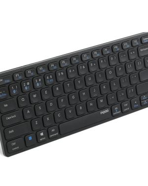 Rapoo E9050 C-Type Rechargeable Bluetooth Wireless Multi-Device (4 Devices) Keyboard for Windows/iOS/Android,Tablet/Smartphone – 3 Years Warranty Dark Grey
