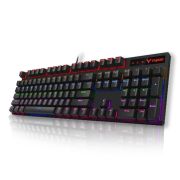 RAPOO V500 PRO Full Size RGB Mechanical USB-A Gaming Keyboard -Spill Resistant, Anti-Ghosting, Conflict Free Design, Compatible with Windows, macOS – Black