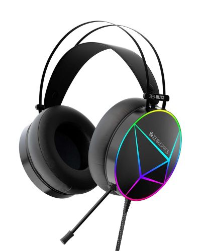 Zebronics Zeb-Blitz USB Gaming Headphone with Dolby Atmos, RGB LED, Windows Software, Simulated 7.1 Surround Sound, 2.4 Meter Braided Cable, Flexible mic, Padded Headband and Ear Cushions(Black)
