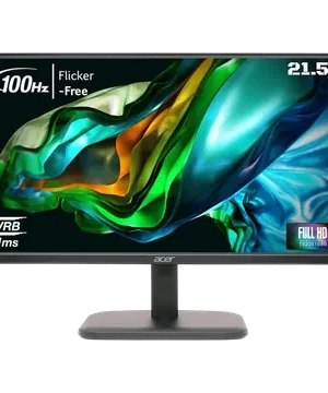 Acer EK220Q 21.5 Inch (54.61 cm) Full HD (1920×1080) Pixels VA Panel LCD Monitor with LED Back Light I 1 MS VRB, 100Hz Refresh I 250 Nits I HDMI & VGA Ports with HDMI Cable I Eye Care Features (Black)