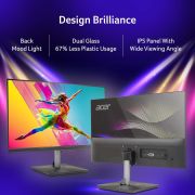 Acer RS242Y 23.8 Inch Full HD IPS Ultra-Thin (6.9mm) Backlit LED Monitor | Color Patterned Back Mood Light | Dual Glass Design, Sleek Metal Frame | 1 MS, 100Hz | 1xHDMI 1xVGA | Speakers | Eye Care