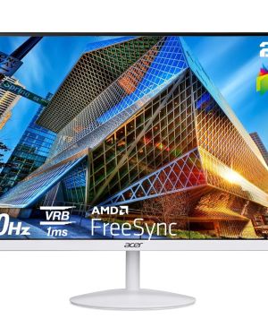 Acer SA272E 27 Inch Full HD IPS Ultra Slim (7.2mm Thick) Backlight LED LCD Monitor | Zero Frame | 100Hz Refresh | 1 MS VRB | AMD Free Sync | 1xHDMI 1xVGA | Stereo Speakers | Eye Care | White