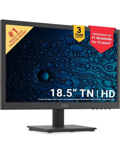 Dell D1918H 18.5″ (46 cm) HD Monitor 1366X768 Pixels@60Hz, TN Panel, 3Yrs Warranty, Brightness 200 cd/m², Contrast Ratio 600:1, 16.7m Colours, Colour Gamut 72% NTSC(CIE 1931), HDMI & VGA, Tilt Adjust