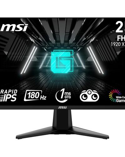 MSI G255F 24.5 Inch FHD Gaming Monitor – 1920 x 1080 Rapid IPS Panel, 180 Hz / 1ms (GtG), 99% sRGB Colour Gamut, Adaptive-Sync – DP 1.2a, HDMI 2.0b CEC