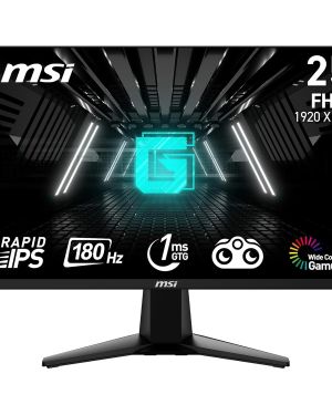 MSI G255F 24.5 Inch FHD Gaming Monitor – 1920 x 1080 Rapid IPS Panel, 180 Hz / 1ms (GtG), 99% sRGB Colour Gamut, Adaptive-Sync – DP 1.2a, HDMI 2.0b CEC