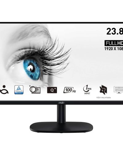 MSI PRO MP245V 23.8 Inch Full Hd LCD Office Monitor – 1920 X 1080 Va Panel, 100 Hz, Eye-Friendly Screen, VESA Mountable, Display Kit Support, Tilt Adjustable – HDMI 1.4, D-Sub