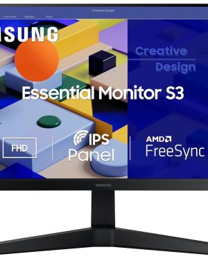 Samsung 22-inch (54.6cm) FHD Flat 1,920 x 1,080 Monitor, IPS, 75 Hz, Bezel Less Design, AMD FreeSync, Flicker Free, HDMI, D-sub, (LS22C310EAWXXL, Black)