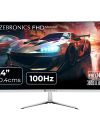 ZEBRONICS A24FHD LED Monitor, 24 inch (60.96cm), 250 nits, 100Hz, Slim Design, FHD, 1080p, Wall Mountable, HDMI, VGA, Ultra Slim Bezel, Metal stand, Built-in Speakers