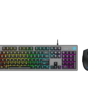 HP KM300F Wired USB Gaming Keyboard and Mouse Set, Membrane Backlit, 26 Keys Anti-Ghosting, 3 LED Indicators & 3D 6K USB Mouse with 6400DPI,Six-Speed Cyclic Resolution Switching, Black