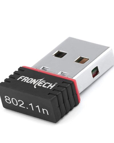 FRONTECH WiFi Dongle 150 Mbps Mini Wireless Network USB Wi-Fi Adapter for PC, Desktop, Laptop | Advanced WPA/WPA2 Security Standards, (0828, Black)