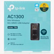 TP-Link Ac1300 USB WiFi Adapter(Archer T3U)-2.4G/5G Dual Band Mini Wireless Network Adapter for Pc Desktop,Mu-Mimo Wi-Fi Dongle,USB 3.0,Supports Windows 11,10,8.1,8,7,Xp/Mac Os 10.15&Earlier,Black
