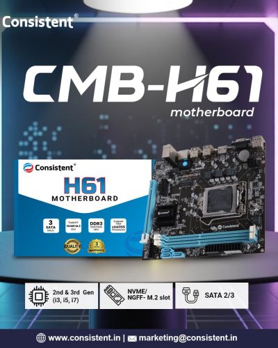 Consistent DDR3 Motherboard CMB H61 with NVME Slot