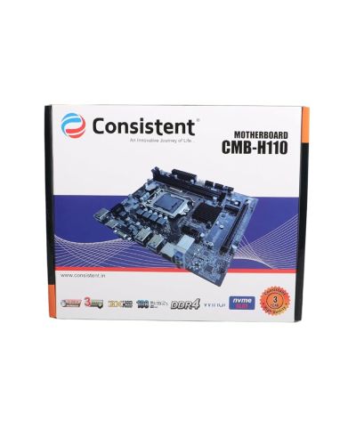 Consistent H-110 Motherboard 6th,7th Gen i3, i5, i7, DDR4 Slots for RAM, Motherboard with SATA II&III, 3Year Warranty