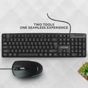 iVOOMi Super Wired Keyboard and Mouse Combo, BIS Approved, Full-Size Layout with Numeric Pad, Spill Resistant, Rupee Key, for Win/Mac/Linux, BIS Approved, Included Free Keyskin – 1 Year Warranty