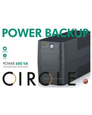 Circle POWER BACKUP Power Backup 600VA 240 V Line-interactive Tower Model UPS with Overload Protection 3 Outlet Plugs