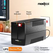 FRONTECH UPS Electra Plus 600VA/360W, Uninterrupted Power Supply System, Maintenance Free Battery, LED Indicator, Power Backup & Protection for Home/Office PC, Desktop and Other Electronics, (2564)