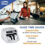GOBBLER Business-Grade Note Counting Machine with Fake Note Detection & Large LCD Display, Counts All Old & New Notes, Heavy Duty Counter Specially Designed for Indian Currency (Grey – GB-5388-MG)