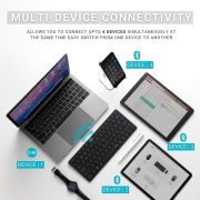 Rapoo E9050 C-Type Rechargeable Bluetooth Wireless Multi-Device (4 Devices) Keyboard for Windows/iOS/Android,Tablet/Smartphone – 3 Years Warranty Dark Grey