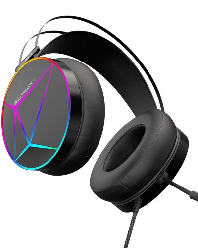 Zebronics Zeb-Blitz USB Gaming Headphone with Dolby Atmos, RGB LED, Windows Software, Simulated 7.1 Surround Sound, 2.4 Meter Braided Cable, Flexible mic, Padded Headband and Ear Cushions(Black)