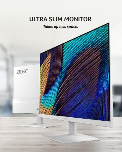 Acer HA270 G 27 Inch Full HD IPS Ultra-Thin (6.6mm) Backlight LED LCD Monitor | Rapid 120Hz Refresh Rate | 1 MS VRB Response | AMD Free Sync | 1xHDMI 1xVGA | Stereo Speakers | Eye Care | White