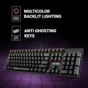 Ant Esports MK3200 V2 Wired Mechanical RGB Backlit Gaming Keyboard with 104 Anti ghosting Keys & Outemu Red Switches-Black