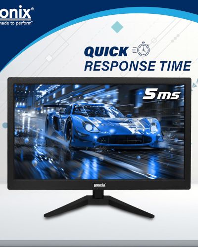 GEONIX PC Monitor (47 cm/18.5 Inch) | Resolution 1366 x 768 | Display Output-VGA & HDMI | LED Display | Power Consumption 21W (Max) | 3 Years Warranty