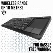 coconut WK18 Bravo Wireless Keyboard with Touchpad, 87 Keys, Gesture Control, Multimedia Keys